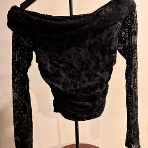 Wild Fable Black Textured Top